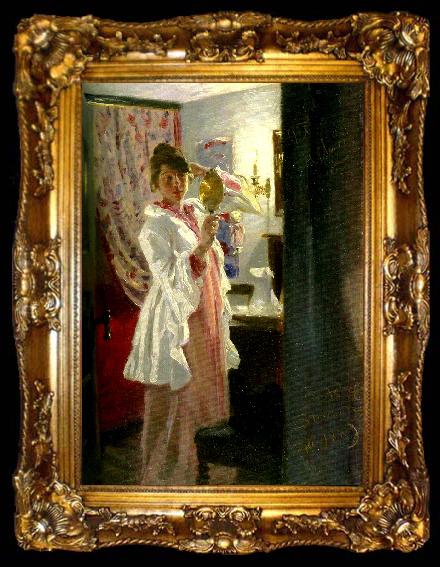 framed  Peter Severin Kroyer konstnarens hustru, ta009-2
